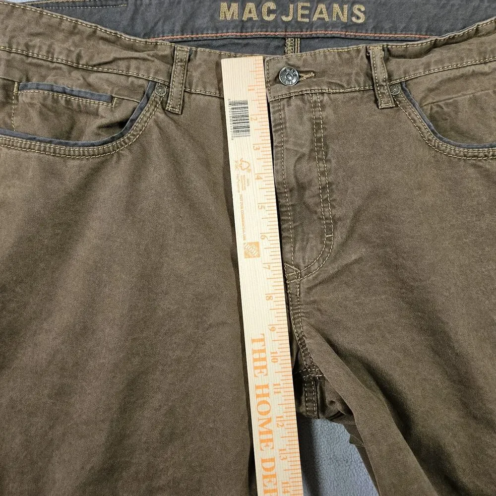 MAC Jeans‎ Arne Pipe Mens 38x28 Brown Straight Leg Pants Mid-Rise Stretch Casual
